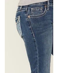 Rock & Roll Denim Girls' Star Embroidered Bootcut Stretch Jeans