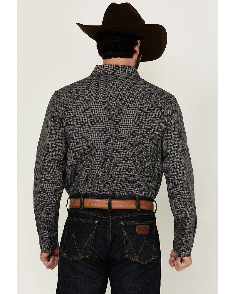 Gibson Trading Co Men's Northern Light Geo Print Long Sleeve Snap Western Shirt