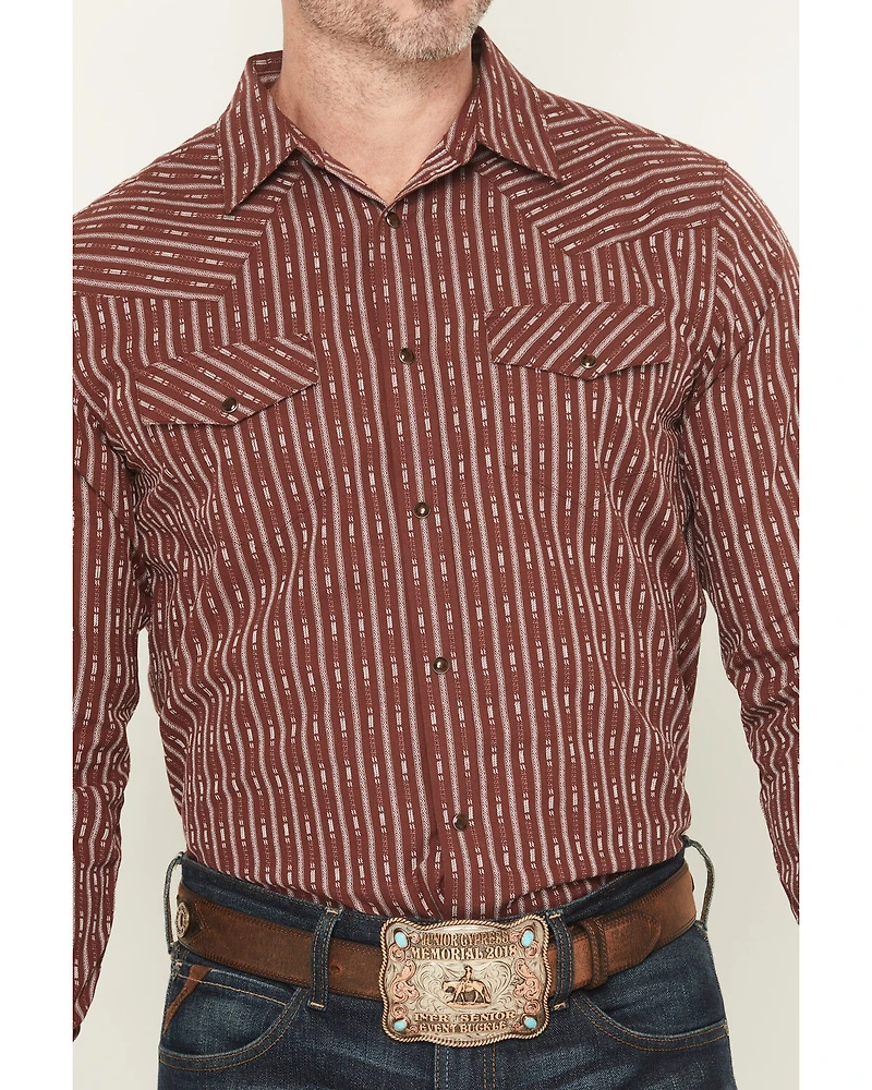 Gibson Trading Co Men's Buckshot Striped Print Long Sleeve Snap Stretch Western Shirt