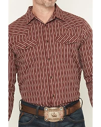 Gibson Trading Co Men's Buckshot Striped Print Long Sleeve Snap Stretch Western Shirt