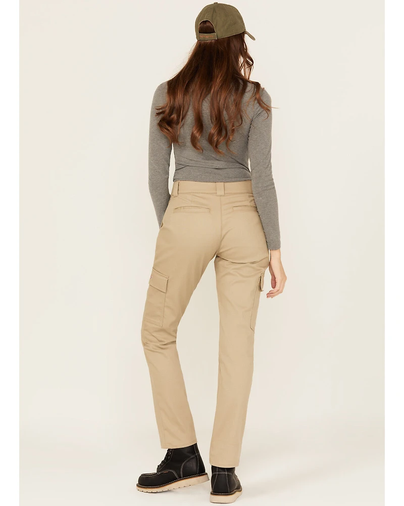 Dickies Women's Mid Rise Straight Stretch Twill Cargo Work Pants