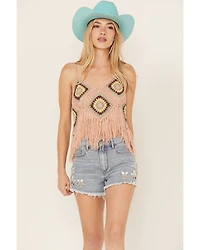 Rock & Roll Denim Women's Crochet Fringe Tank