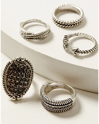 Idyllwind Women's Silver Picadilly 5-piece Ring Set