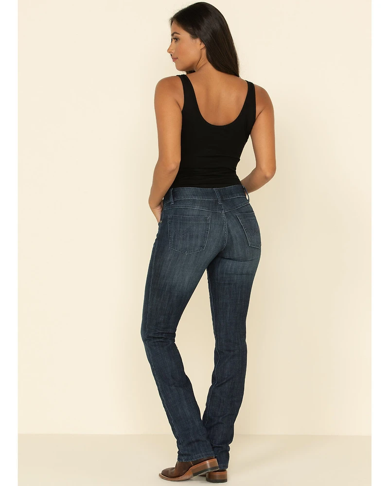 Wrangler Women's Dark Wash Straight Leg Jeans