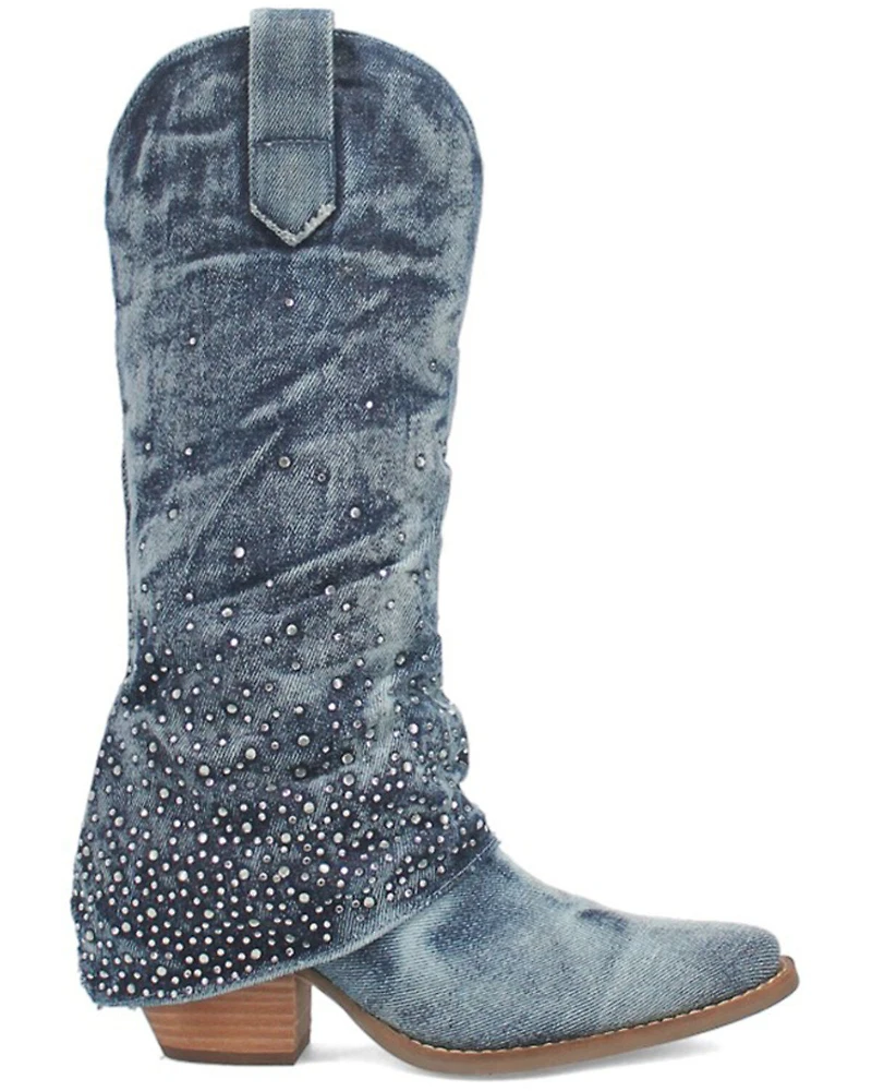 Dingo Women's Eye Candy Denim Western Boots - Round Toe