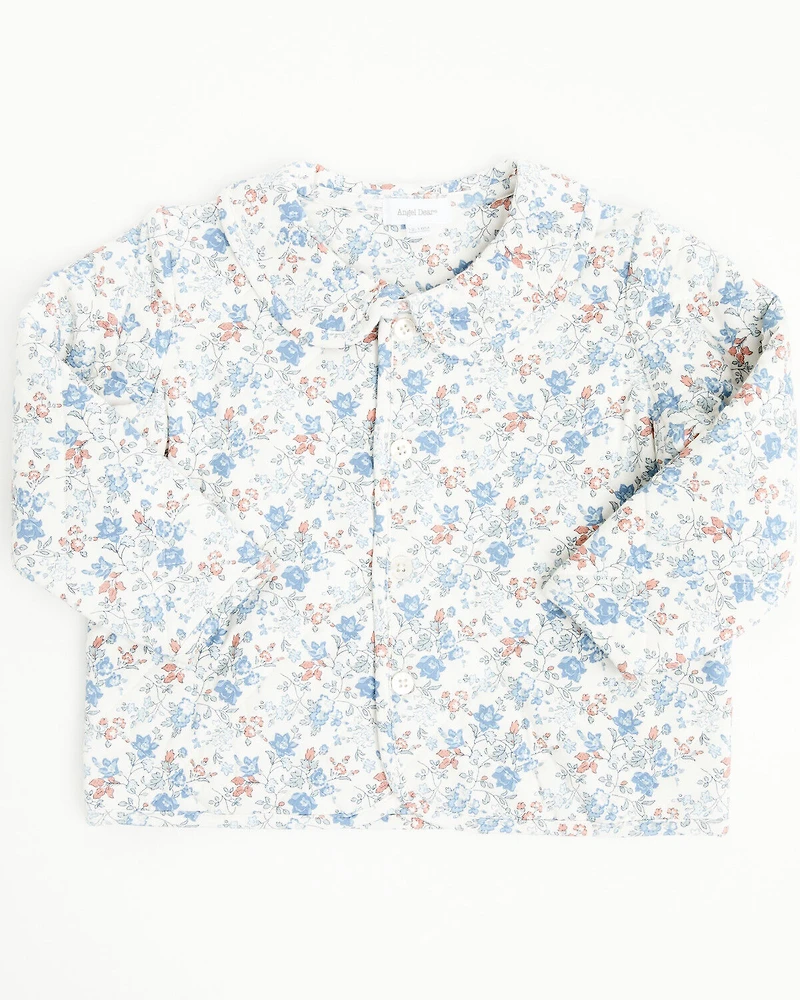 Angel Dear Infant Girls' Floral Quilted Jacket