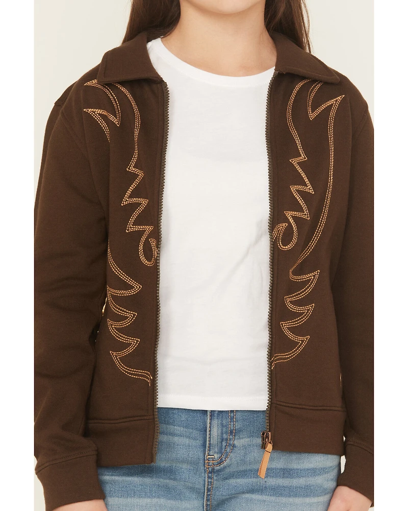 Cruel Girl Girls' Boot Stitch Embroidered Bomber Jacket
