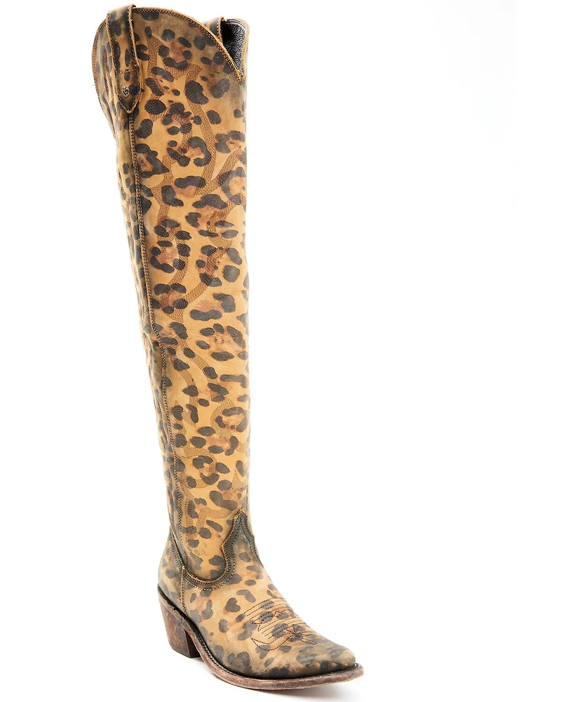 Liberty Black Women's Allyssa Leopard Print Western Boots - Round Toe