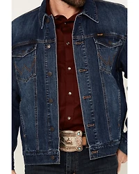 Wrangler Men's Medium Wash Flannel Lined Denim Jacket