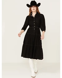 Driftwood Women's Long Sleeve Denim Midi Dress