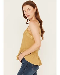 Cleo + Wolf Women's Drop Needle Rib Strappy Tank Top