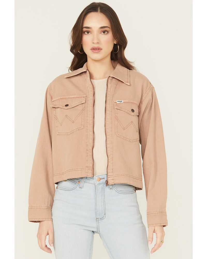 Wrangler Women's Raw Umber Rodeo Denim Utility Jacket