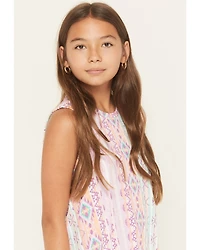 Wrangler Girls' Southwestern Print Sleeveless Dress