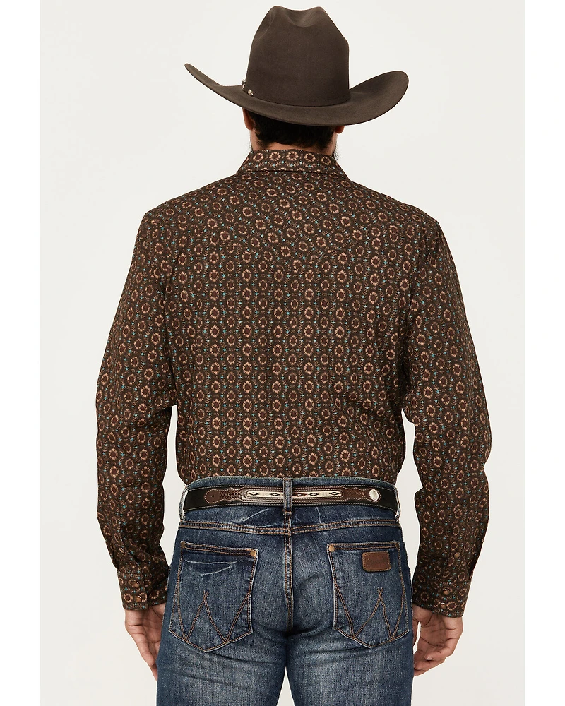 Gibson Trading Co Men's Donovan Medallion Print Long Sleeve Snap Western Shirt