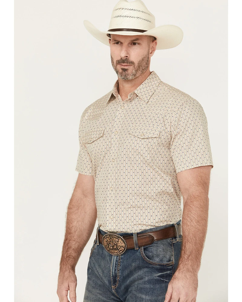 Gibson Trading Co Men's Square Knot Geo Striped Short Sleeve Snap Western Shirt