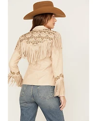 Shyanne Women's Fringe Embellished Leather Blazer