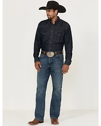 Wrangler Retro Men's Medium Wash Relaxed Fit Bootcut Stretch Denim Jeans - Long