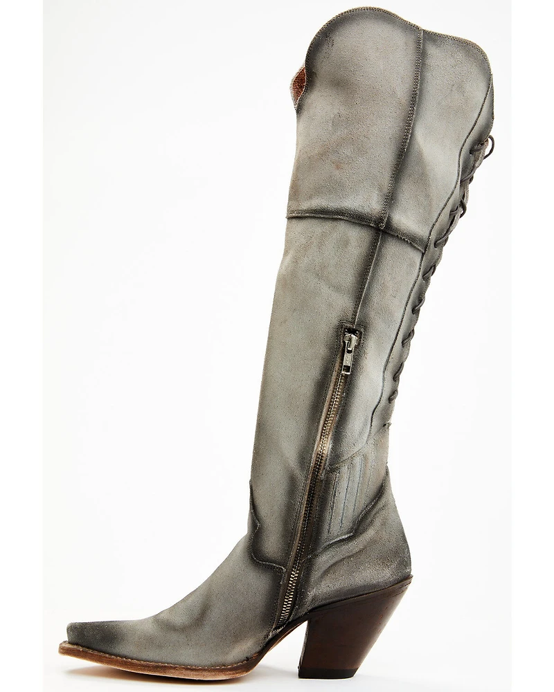 Dan Post Women's Corsette Over The Knee Fashion Western Boots - Snip Toe
