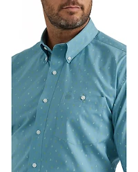 Wrangler Men's Classic Paisley Print Short Sleeve Button-Down Western Shirt