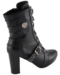 Milwaukee Leather Women's Block Heel Lace Front Boots - Round Toe