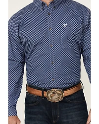 Cowboy Hardware Men's Cross Floral Print Long Sleeve Button-Down Stretch Western Shirt