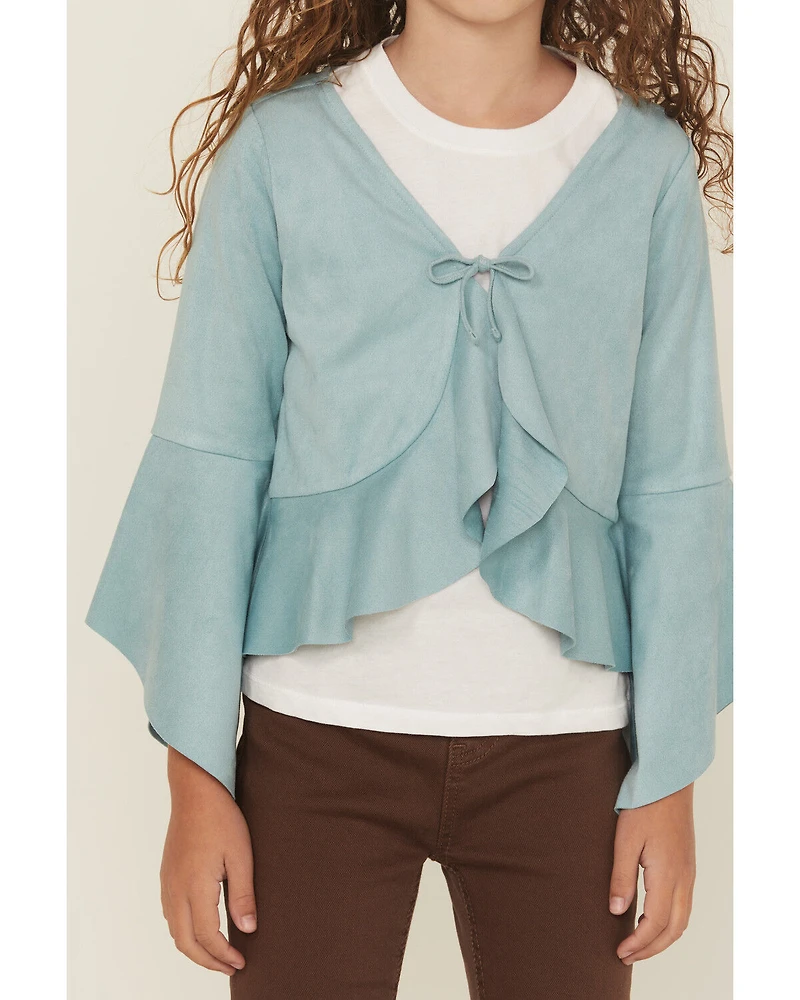 Shyanne Girls' Wrap Bolero Faux Suede Tie-Front Top
