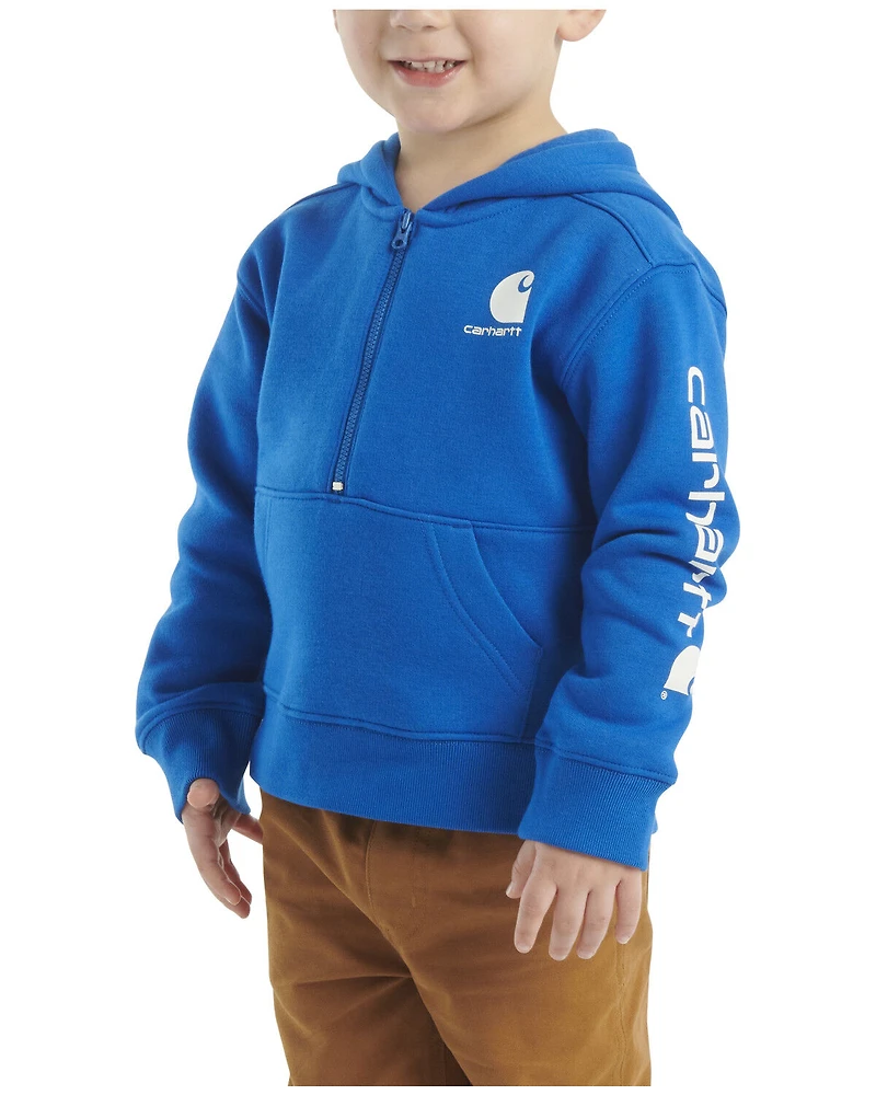 Carhartt Toddler Boys' Logo Half Zip Hooded Sweatshirt