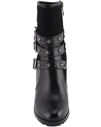 Milwaukee Leather Women's Block Heel Triple Strap Riding Boots - Round Toe