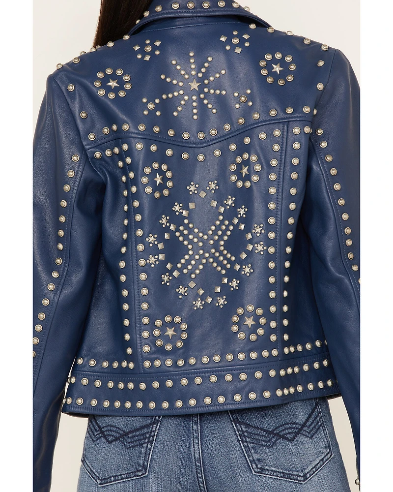 Idyllwind Women's Studded Moto Leather Jacket