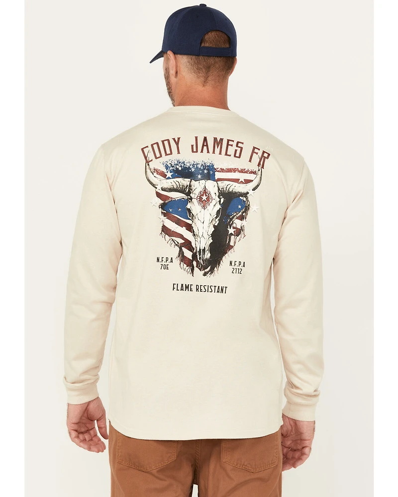 Cody James Men's FR Bull Long Sleeve Graphic Work T-Shirt