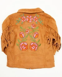 Fornia Toddler Girls' Floral Embroidered Fringe Jacket
