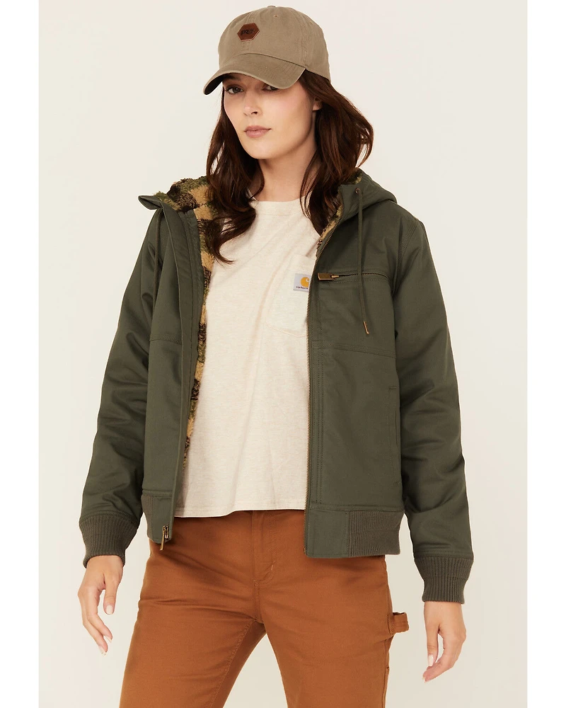 Lucky Brand Workwear Women's Chore Sherpa Lined Hooded Work Jacket