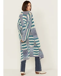 Revel Women's Striped Duster Cardigan