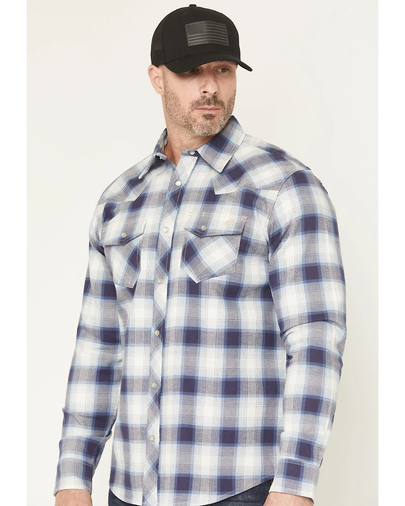 Cody James Men's FR Tex Plaid Print Long Sleeve Snap Work Shirt