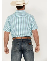 Panhandle Men's Plaid Print Short Sleeve Pearl Snap Western Shirt