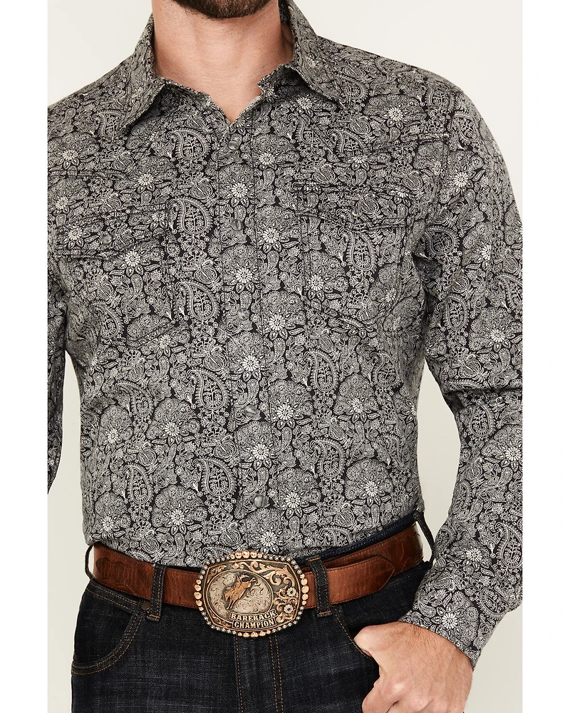 Wrangler Retro Men's Paisley Print Long Sleeve Snap Western Shirt