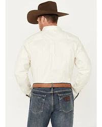 RANK 45® Men's Solid Twill Logo Long Sleeve Button-Down Western Shirt