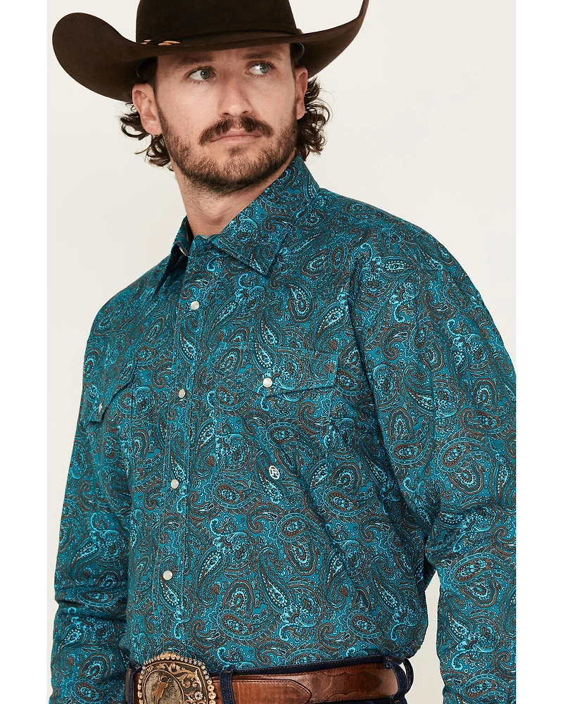 Roper Men's Amarillo Paisley Print Long Sleeve Snap Western Shirt
