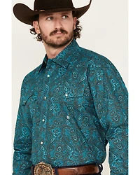 Roper Men's Amarillo Paisley Print Long Sleeve Snap Western Shirt