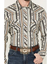 Rock & Roll Denim Men's Southwestern Striped Long Sleeve Snap Stretch Western Shirt