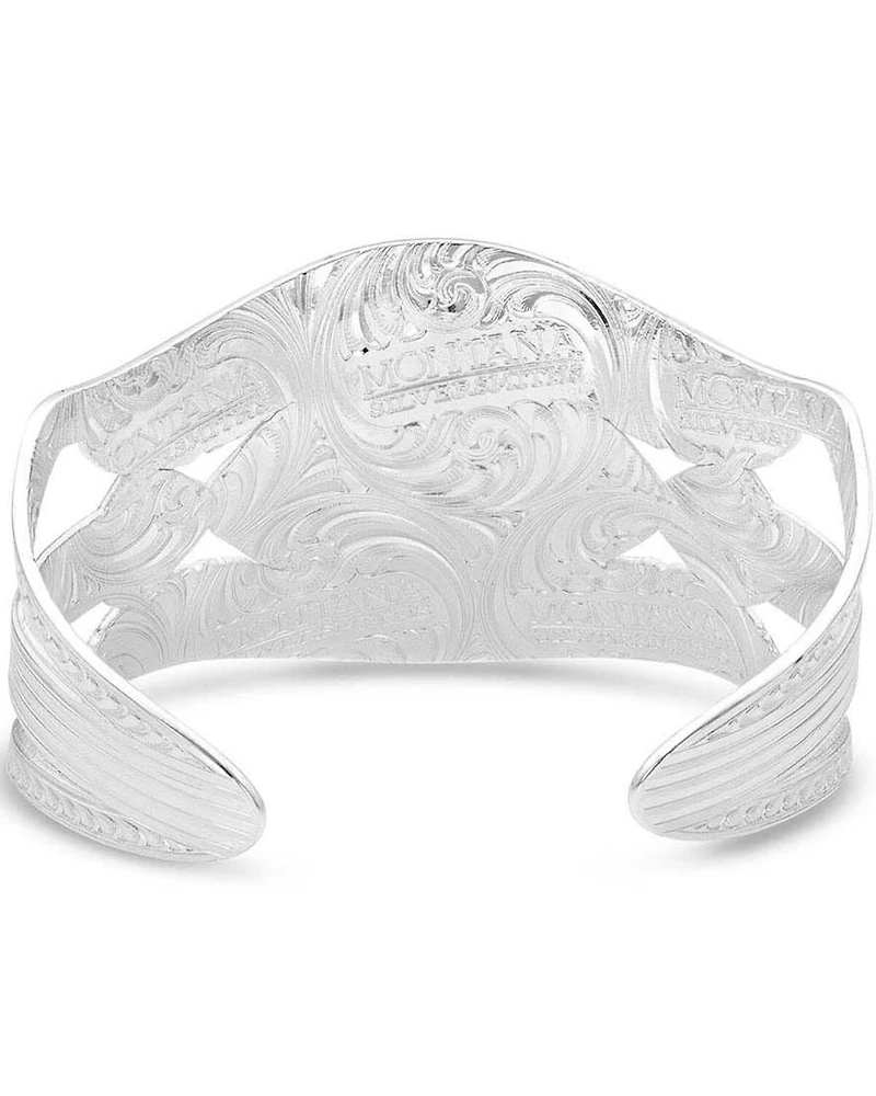 Montana Silversmiths Women's Courage & Strength Feather Cut-Out Cuff Bracelet