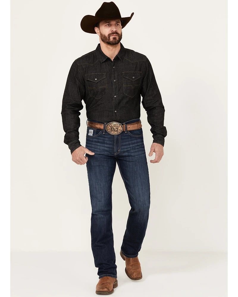 Cinch Men's Silver Label Dark Stonewash Slim Straight Performance Stretch Denim Jeans