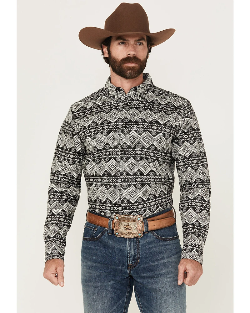 RANK 45® Men's Blaze Southwestern Striped Long Sleeve Button-Down Stretch Western Shirt