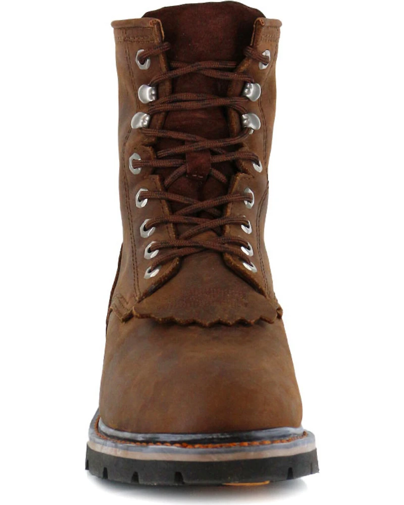 Cody James Men's 8" Mustang Waterproof Lace-Up Kiltie Work Boots - Soft Toe