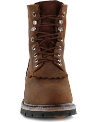 Cody James Men's 8" Mustang Waterproof Lace-Up Kiltie Work Boots - Soft Toe