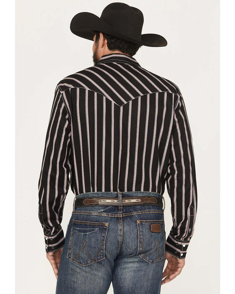 Cinch Men's Modern Fit Striped Long Sleeve Snap Western Shirt