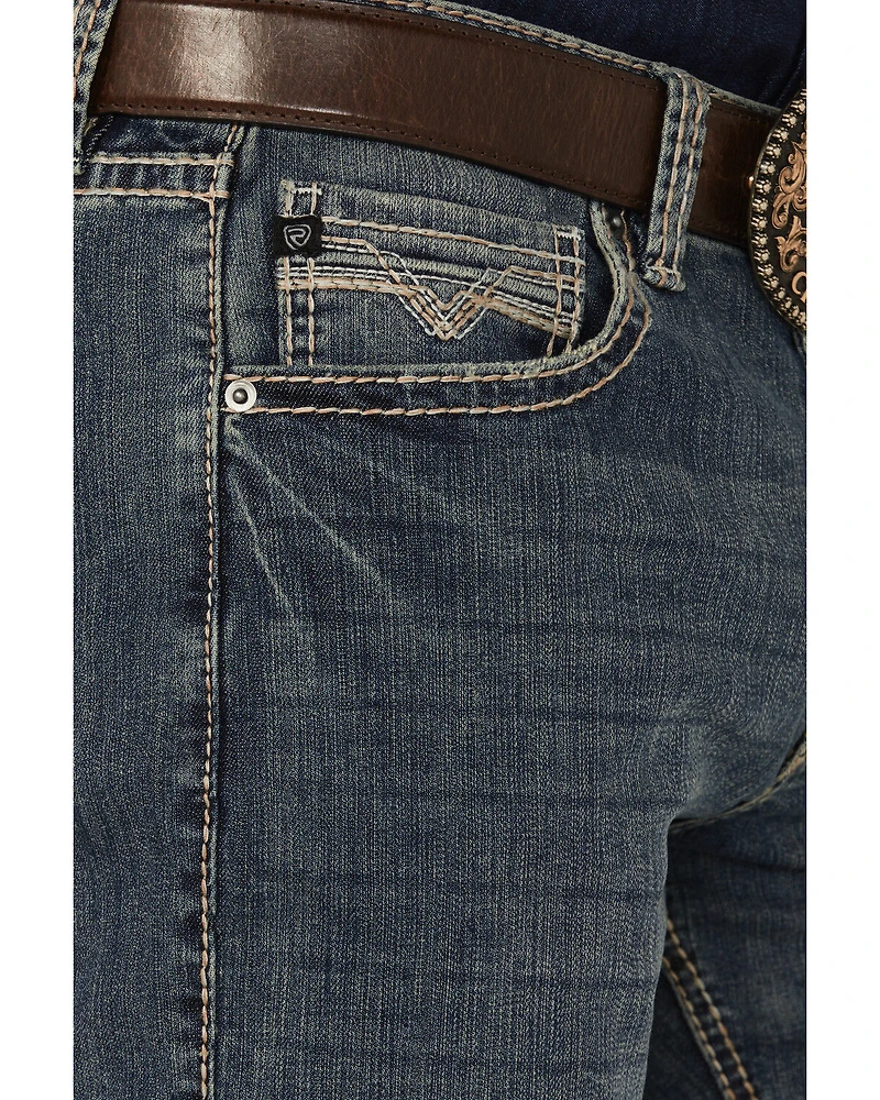 Rock & Roll Denim Men's Cannon Medium Wash Bootcut Stretch Jeans