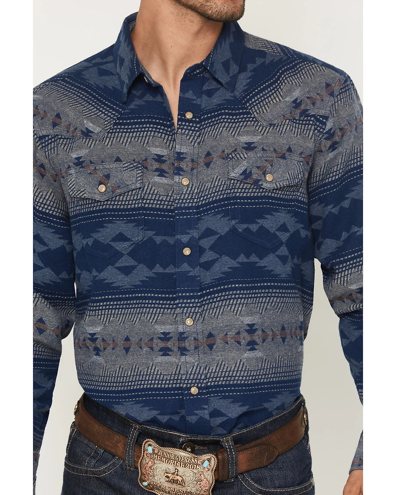 Cody James Men's Arrow Bear Southwestern Long Sleeve Snap Flannel Shirt