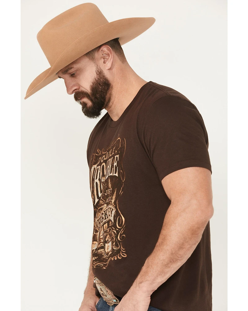 Cody James Men's Double Trouble Whiskey Short Sleeve Graphic T-Shirt