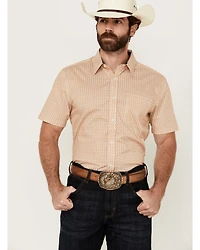 Cody James Men's Gold Coast Geo Print Short Sleeve Button-Down Stretch Western Shirt